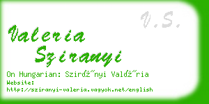 valeria sziranyi business card